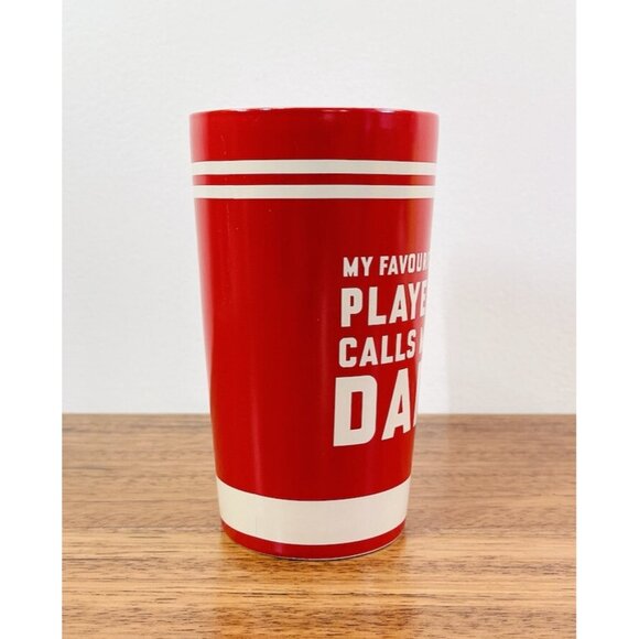 Indigo “My Favourite Player” Hockey Stoneware Travel Mug w/ Rubber Grip Sleeve - Picture 3 of 9